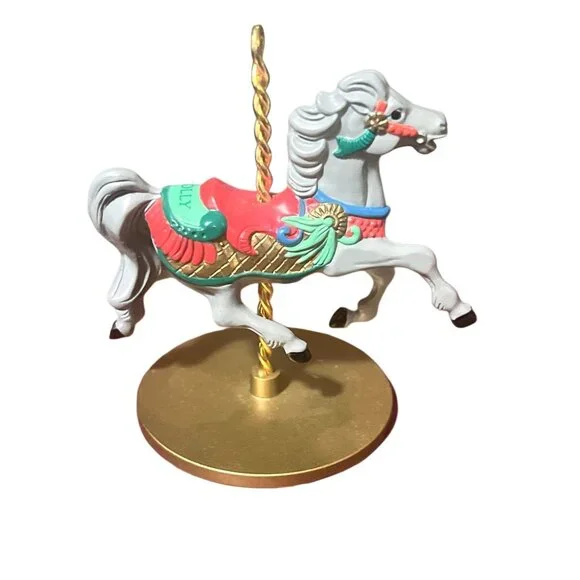 Hallmark 1989 Gingee Carousel Horse Figurines Set Of 4 Collectible Miniatures Wi - Picture 5 of 6